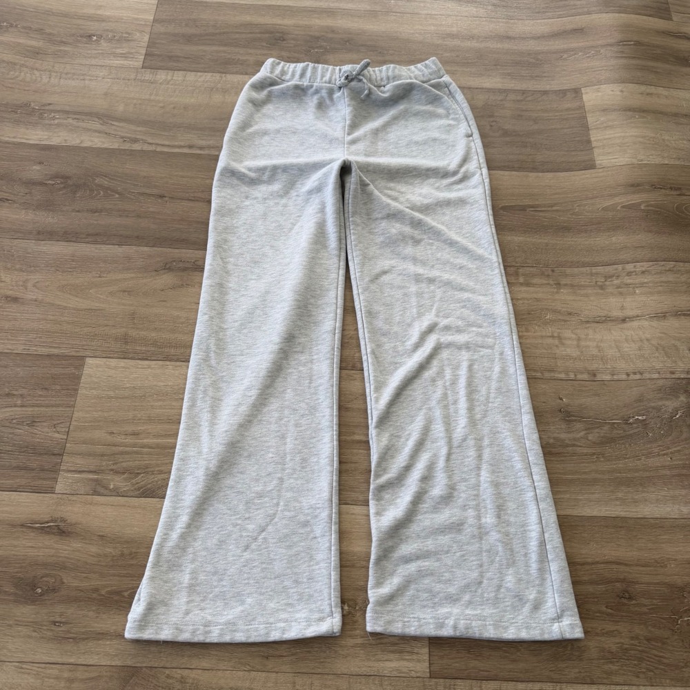 Forever 21 Womens Heather Gray Wide Leg Sweatpants Lounge Pants Size M - Picture 2 of 7